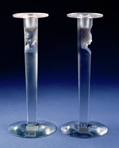 Cariatide, un par de candelabros (vidrio)